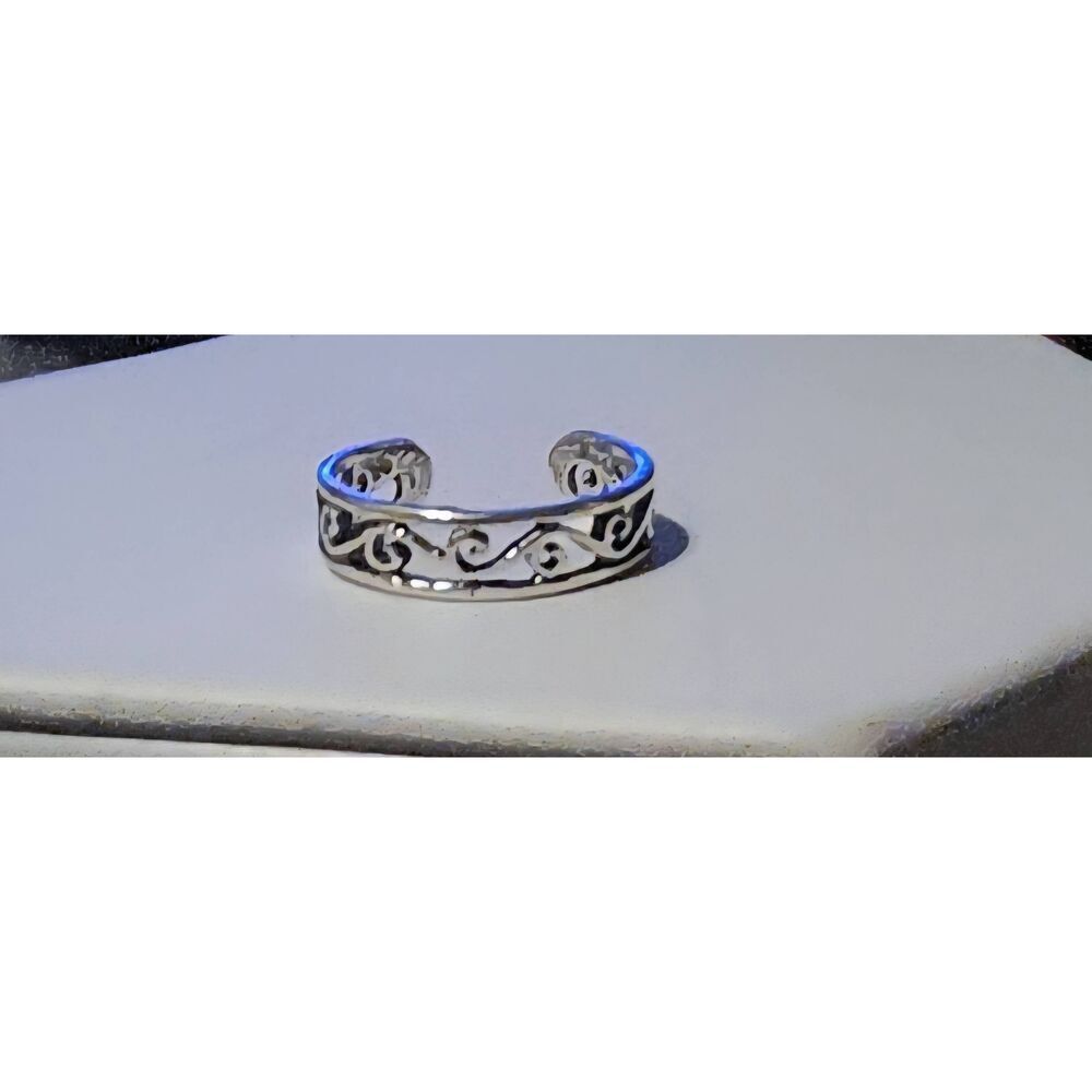 NEW~Super Cute 925 Sterling Silver Scrollwork Design Toe Ring